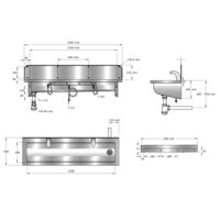 Wastrog | RVS | Incl. kranen  | 6 formaten