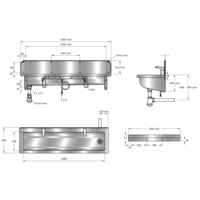 Lavoir | acier inoxydable | Incl. robinets | 6 tailles