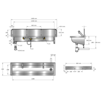 wastrog | RVS | Incl. kranen  | 6 formaten