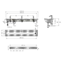 laundry chute | Stainless steel | Incl. taps | 6 formats