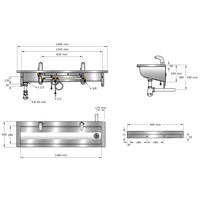 bac à linge | acier inoxydable | Incl. robinets infrarouges | 6 tailles