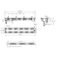 bac à linge | acier inoxydable | Incl. robinets infrarouges | 6 tailles