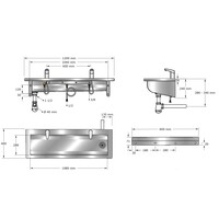 Lavoir | acier inoxydable | Incl. robinets infrarouges | 6 tailles