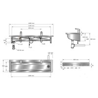 Lavoir | acier inoxydable | Incl. robinets infrarouges | 6 tailles