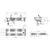 Lavoir | acier inoxydable | 1200 x 400 x 240 mm | 6 tailles