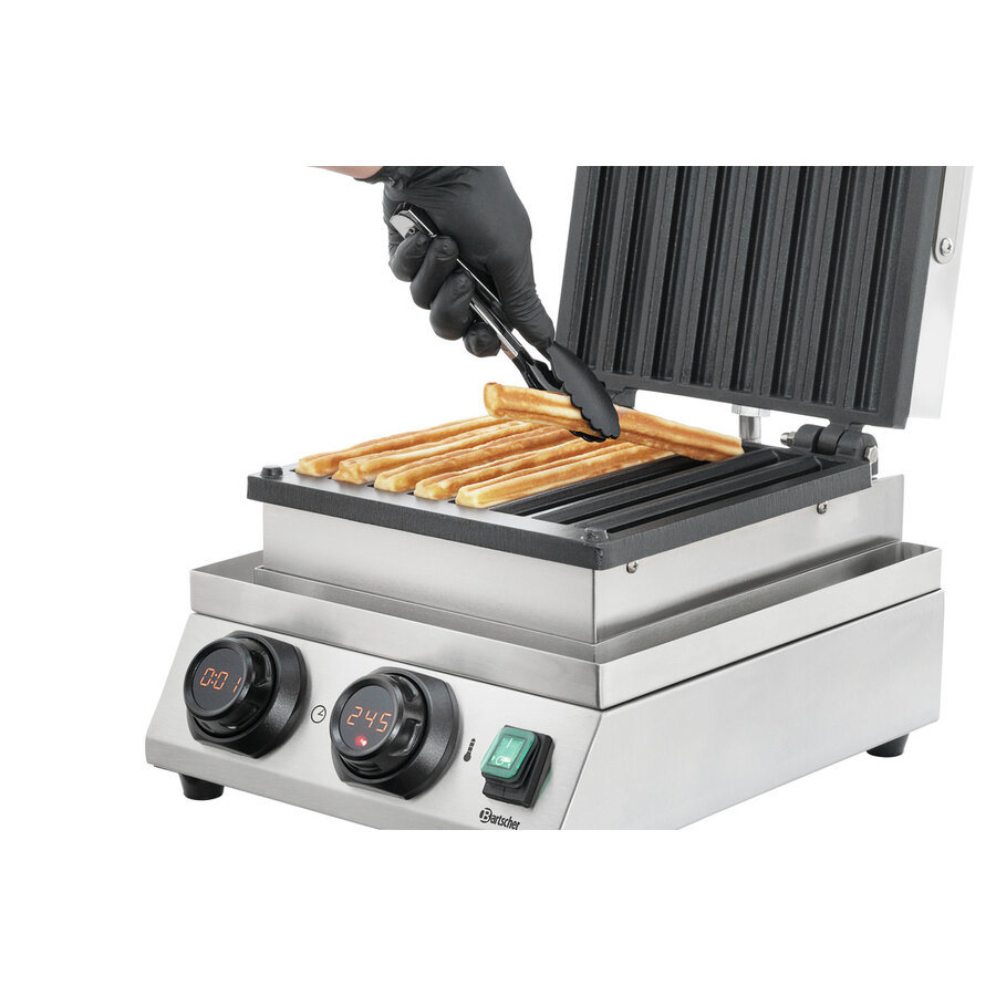 Gaufrier à churros | acier inoxydable | 8 gaufres churros