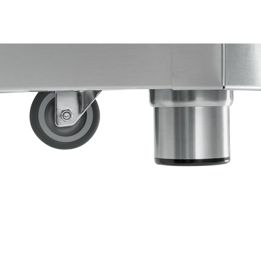 Mobile rinsing center on wheels | 120x70x(h)120 cm | stainless steel