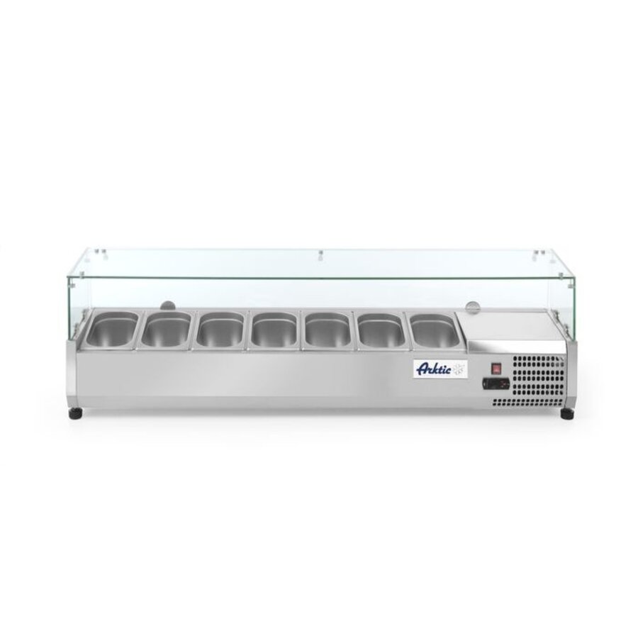 Surface-mounted display case 7x GN 1/4 230 v | 1505x335x (h) 460