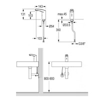 Robinet de lavabo électronique | eau froide ou prémélangée