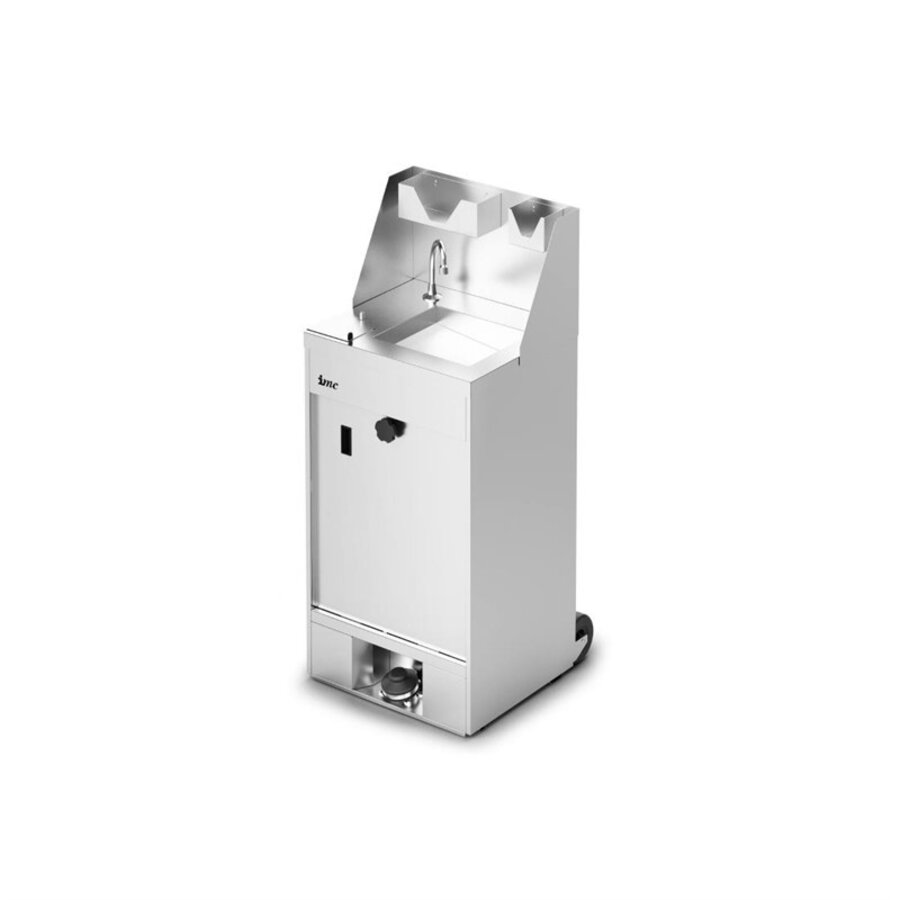 Lave-mains mobile en acier inoxydable | 122(h) x 51,5(l) x 54,3(p)cm