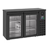 HorecaTraders Bar cooler | Stainless steel | Black | 2 Glass doors | 550 x 1380 x 950 mm
