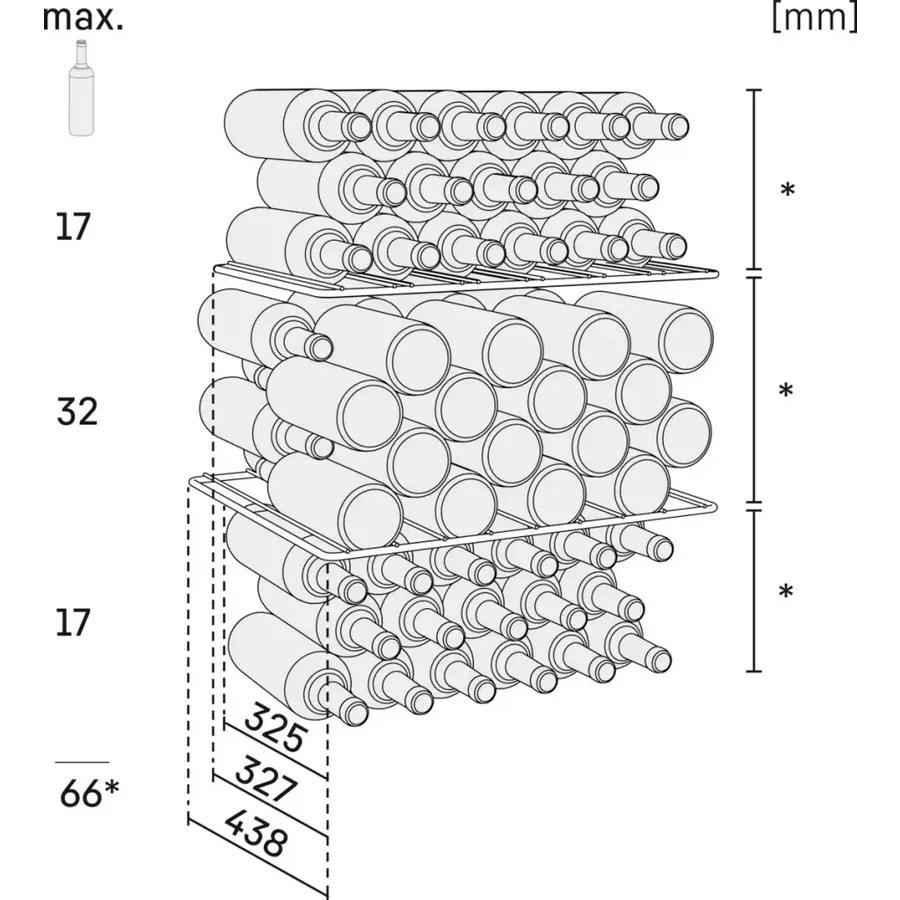 WKb 1812-22 wijnbewaarkast | +5ºC tot +20ºC | 134 liter | 66 flessen