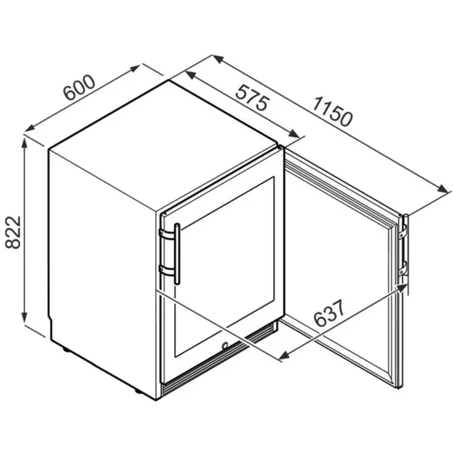 WTes 1672-22 Weinklimaschrank | +5ºC bis +20ºC | 95 Liter | 34 Flaschen
