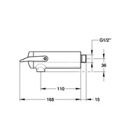 self-closing wall tap made of chrome-plated brass