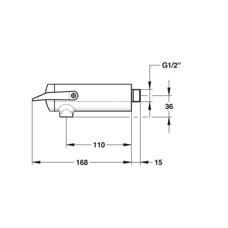 self-closing wall tap made of chrome-plated brass