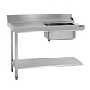 HorecaTraders Supply table | stainless steel | Sink | 1200x720x850mm