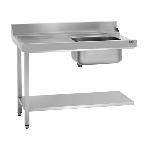  HorecaTraders Futtertisch | Edelstahl | Waschbecken | 1200x720x850 mm 