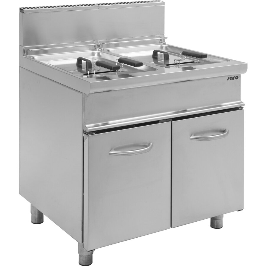 Gasfritteuse | 2x13L | Edelstahl | 80 (B) x 70 (T) x (H) 85 cm
