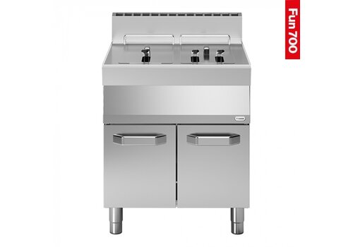  Friteuse à gaz 2x13L | acier inoxydable | 70x70x(h)99 cm 