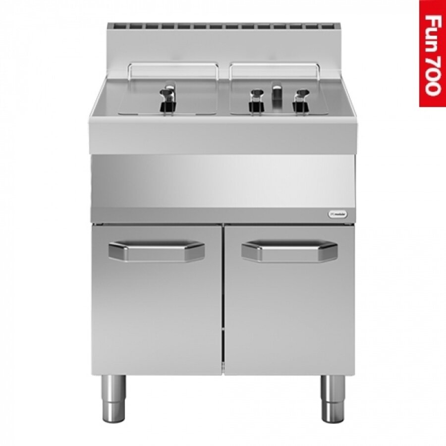 Gasfritteuse 2x13L | Edelstahl | 70x70x(h)99 cm