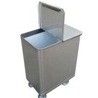 Flour wagon | 125 Liters | Stainless steel | 395x610x (h) 725 mm