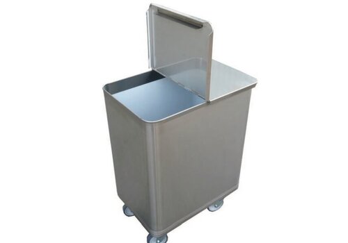  HorecaTraders Flour wagon | 125 Liters | Stainless steel | 395x610x (h) 725 mm 