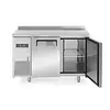 HorecaTraders Refrigerated workbench with 2 doors 220 L - Stainless steel 1200x600x(h)886