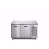 HorecaTraders Refrigerated workbench - 126.6x70x90 cm - softline stainless steel 304 - 2 doors