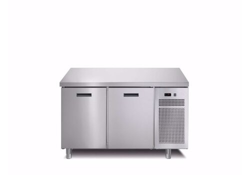  HorecaTraders Refrigerated workbench - 126.6x70x90 cm - Softline stainless steel - 2 Doors 