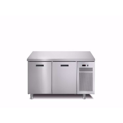 HorecaTraders Kühlwerkbank - 126,6x70x90 cm - Softline Edelstahl - 2 Türen 