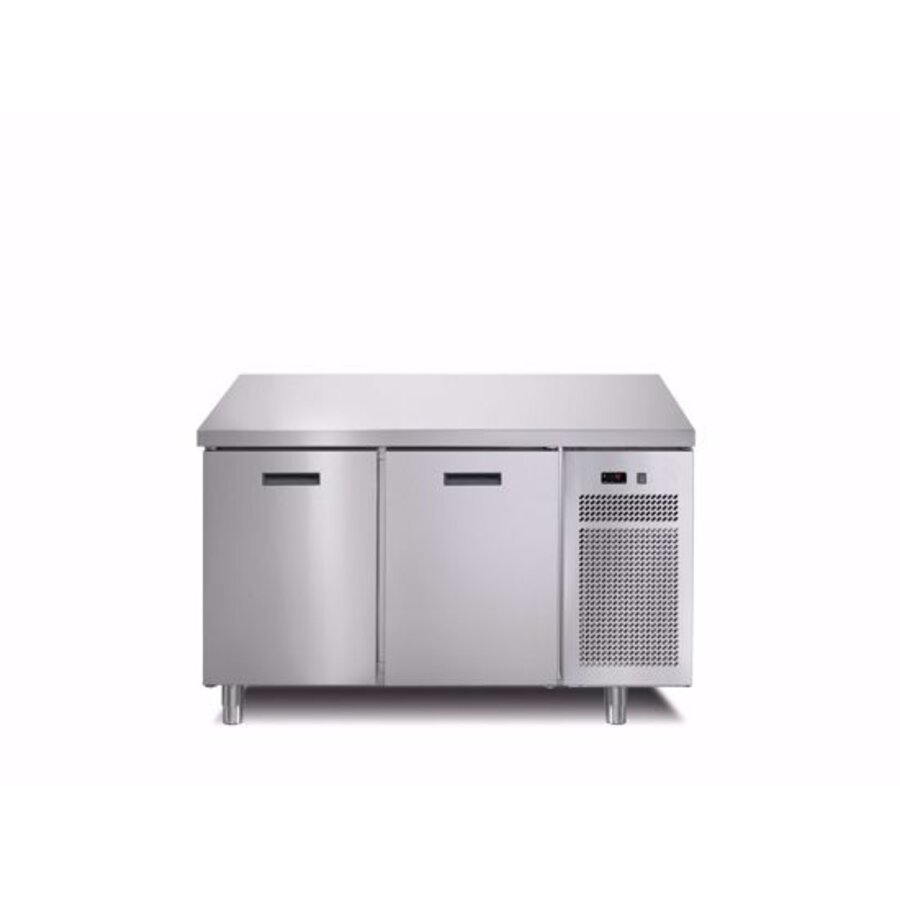 Gekühlte Werkbank - 126,6x70x90 cm - Softline Edelstahl 304 - 2 Türen