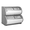 HorecaTraders TD500 Freezer | 450L | Gray/White | Sliding lids | 2 floors | 1210x790x1213h)mm