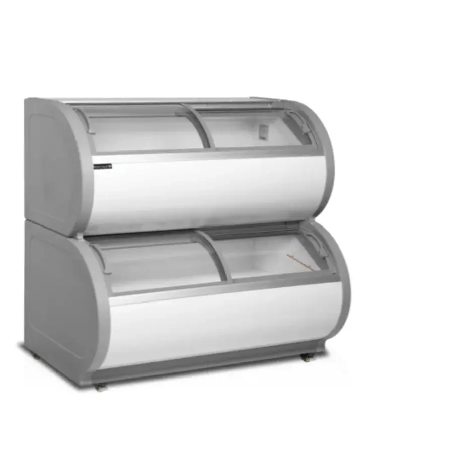 TD500 Freezer | 450L | Grey/White | Sliding lids | 2 levels | 1210x790x1213h)mm