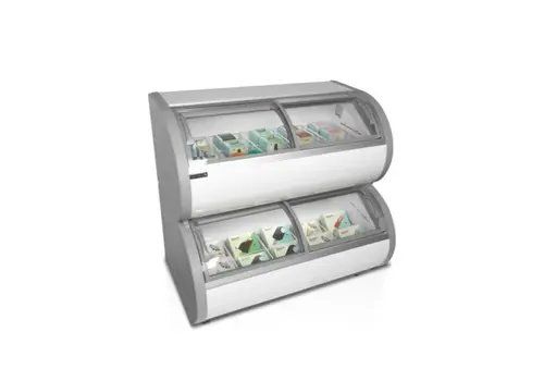  HorecaTraders Displayvrieskast | 2 niveaus | 408 L | -21°C tot -15°C |  121 x 79 x 121cm 