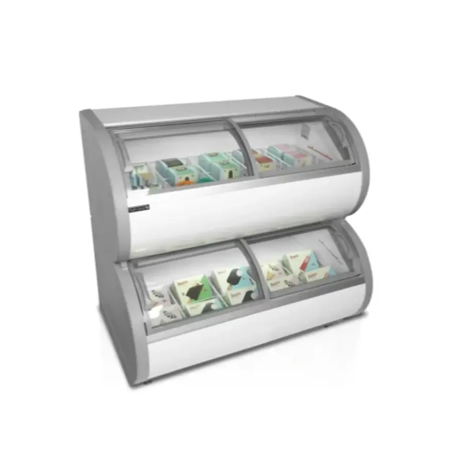 TD500 Freezer | 450L | Grey/White | Sliding lids | 2 levels | 1210x790x1213h)mm