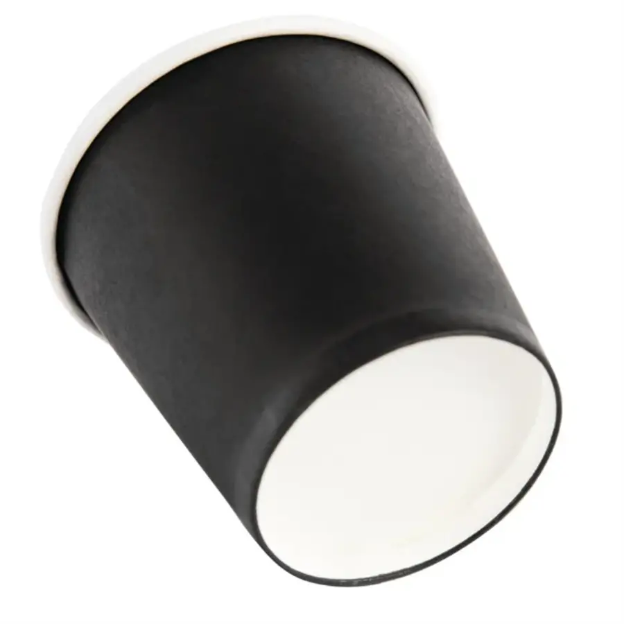 HorecaTraders Recycelbare Kaffeebecher Schwarz 12cl (1000 Stück)