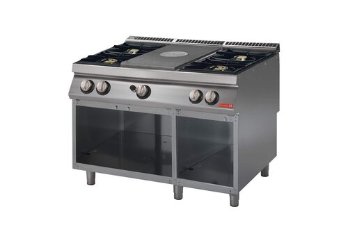  Gastro-M Plaque de cuisson professionnelle avec four à gaz | 4 brûleurs 