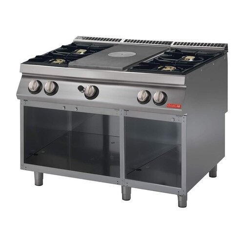  Gastro-M Professionele platenfornuis met gasoven | 4 Branders 