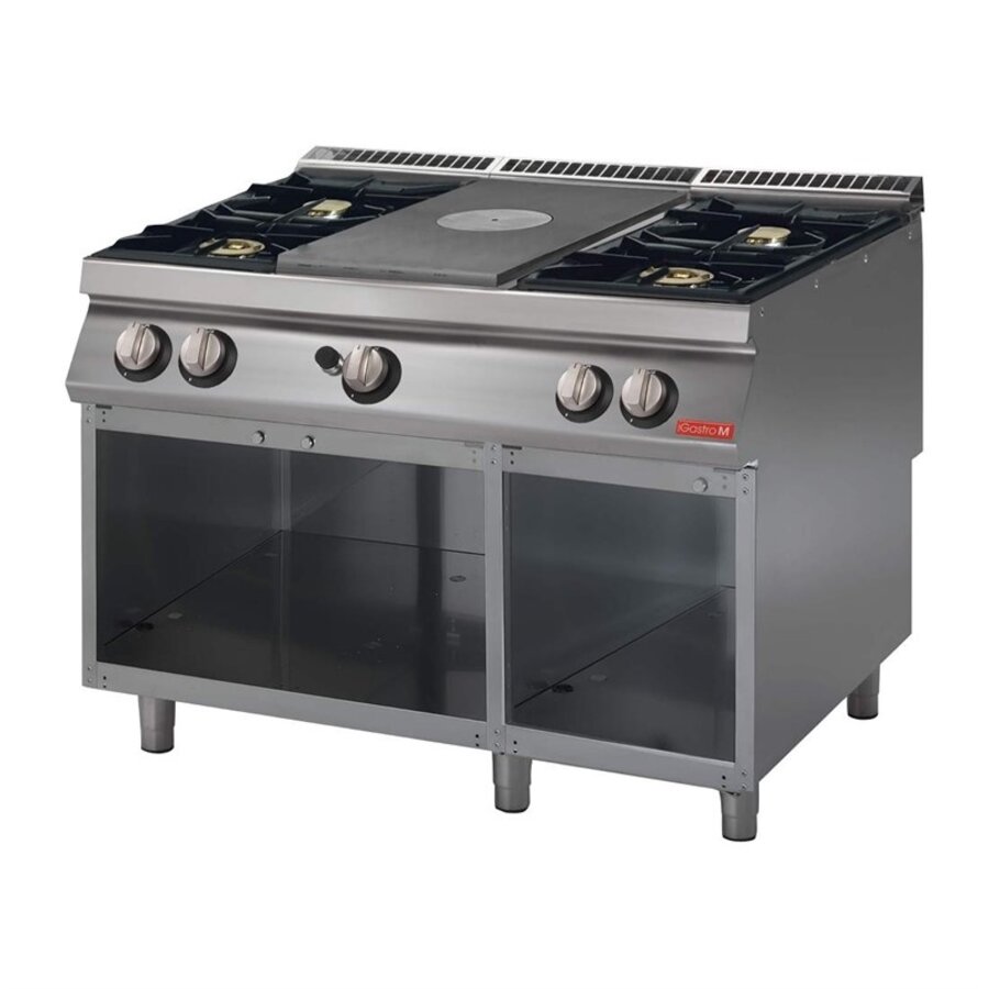 Professional plate stove with gas oven | 4 Burners