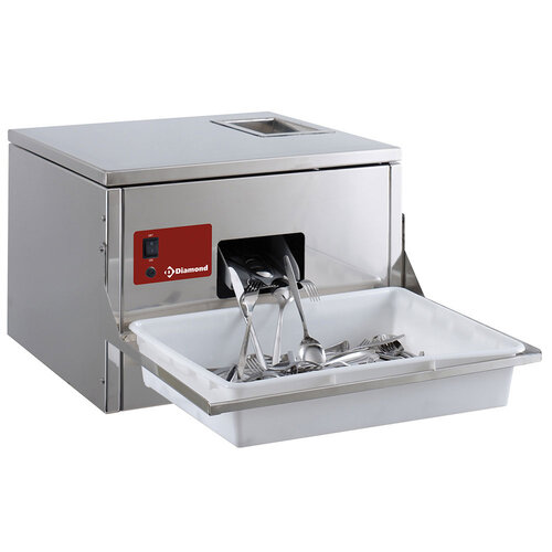  HorecaTraders Besteckpoliermaschine für Besteck | 3000/3500 P/Stunde | Tischmodell | 570x550xh400mm 