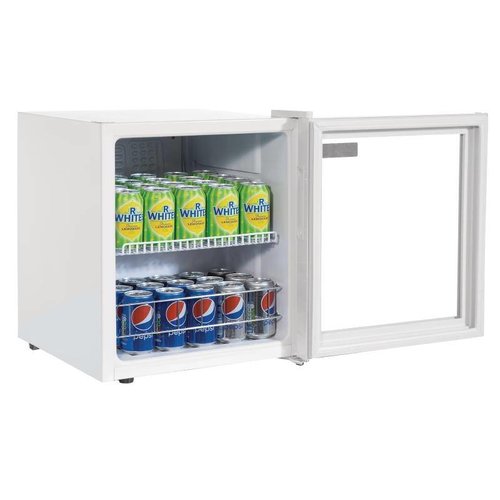  HorecaTraders Premium Mini Fridge | White | Double glazing | 46 liters 