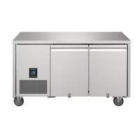 Établi réfrigéré à deux portes Polar série U | 267L | Acier inoxydable