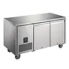 HorecaTraders Polar U-Series 2-Door Refrigerated Workbench | 267L | Stainless Steel