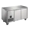 HorecaTraders Polar U-series two-door refrigerated workbench | 267L | Stainless steel