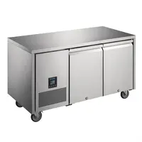 Polar U-Series 2-Door Refrigerated Workbench | 267L | Stainless Steel