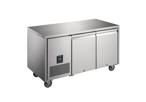  HorecaTraders Polar U-series two-door refrigerated workbench | 267L | Stainless steel 