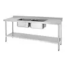 Stainless steel sink double sink drainer left and right | 210x60cm |