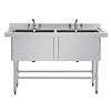 HorecaTraders Deep double stainless steel sink | 2x 100L | 90 x 141 x 60cm |