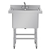 HorecaTraders Évier profond en acier inoxydable | 77x60cm | 100 L |