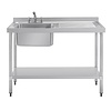 Stainless steel sink single sink drainer right | 120x60cm |